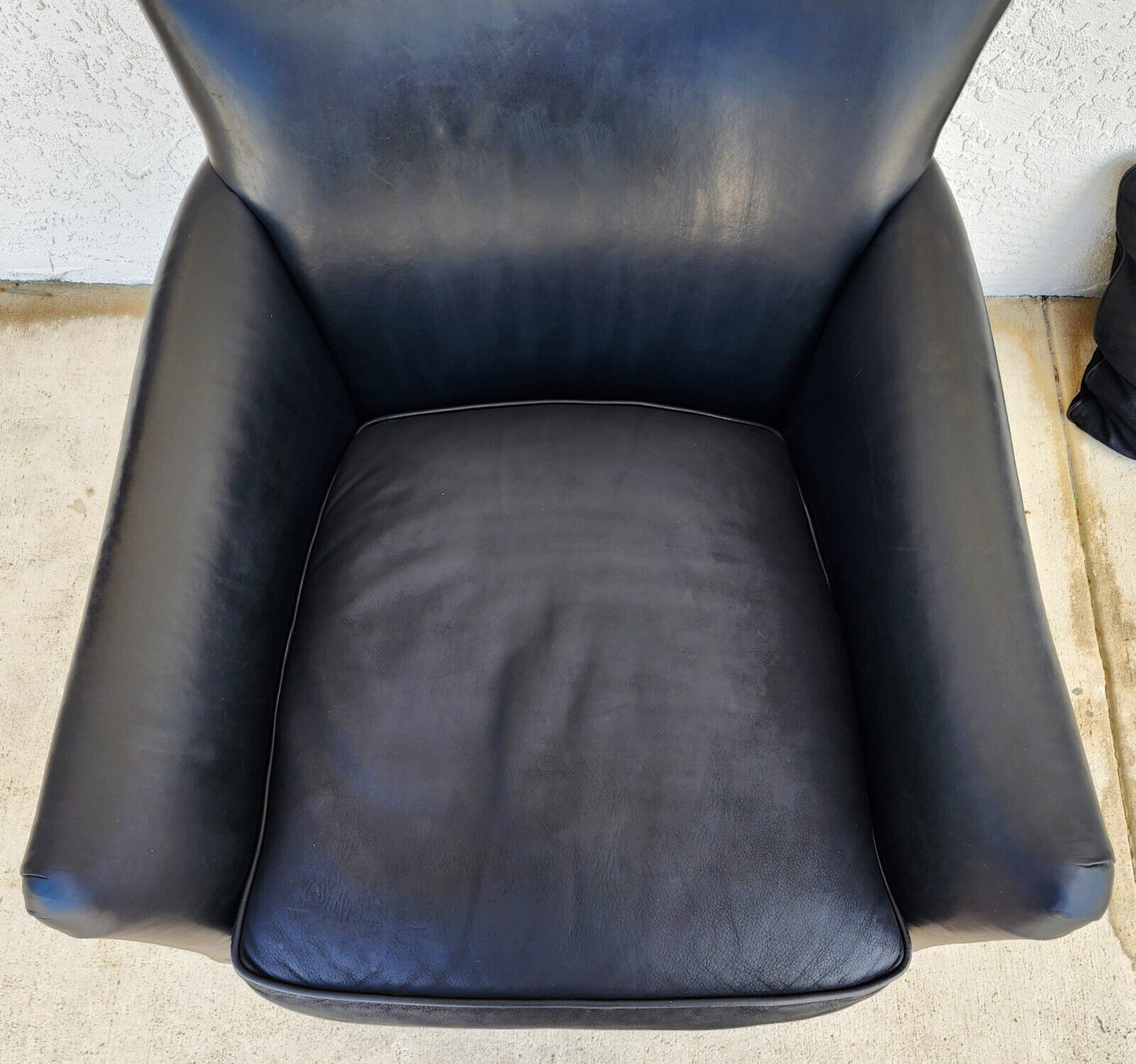 MCM Leather Club Swivel Chair by Century Furniture Co