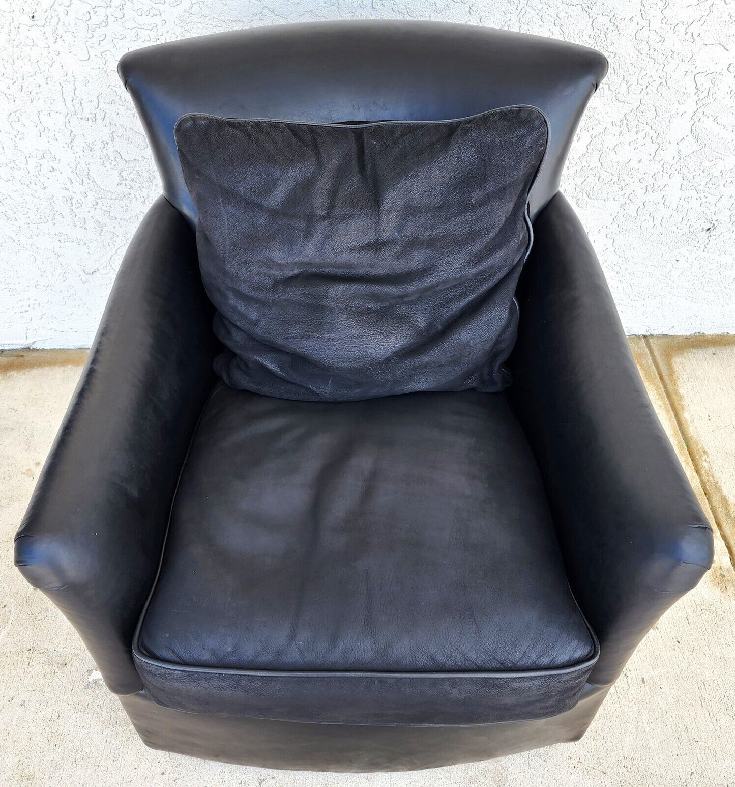 MCM Leather Club Swivel Chair by Century Furniture Co