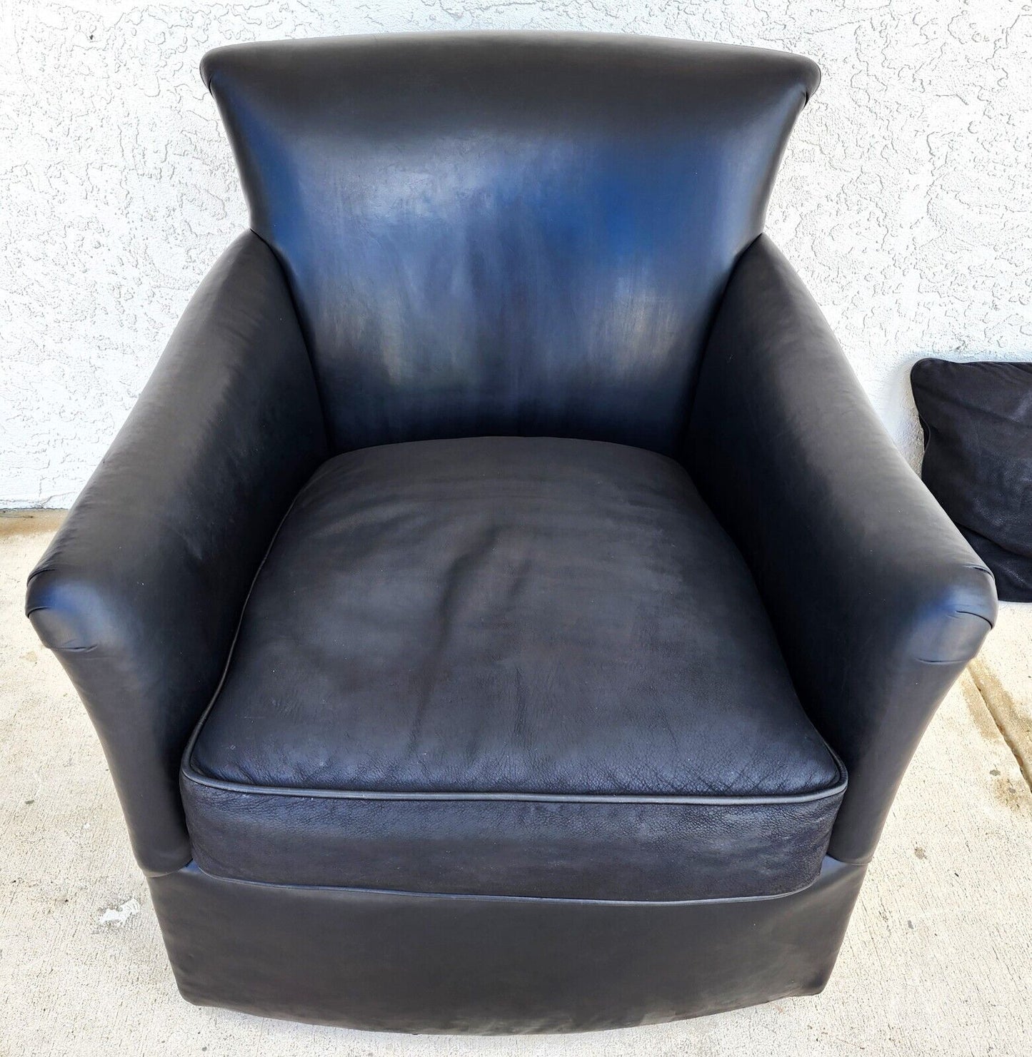 MCM Leather Club Swivel Chair by Century Furniture Co
