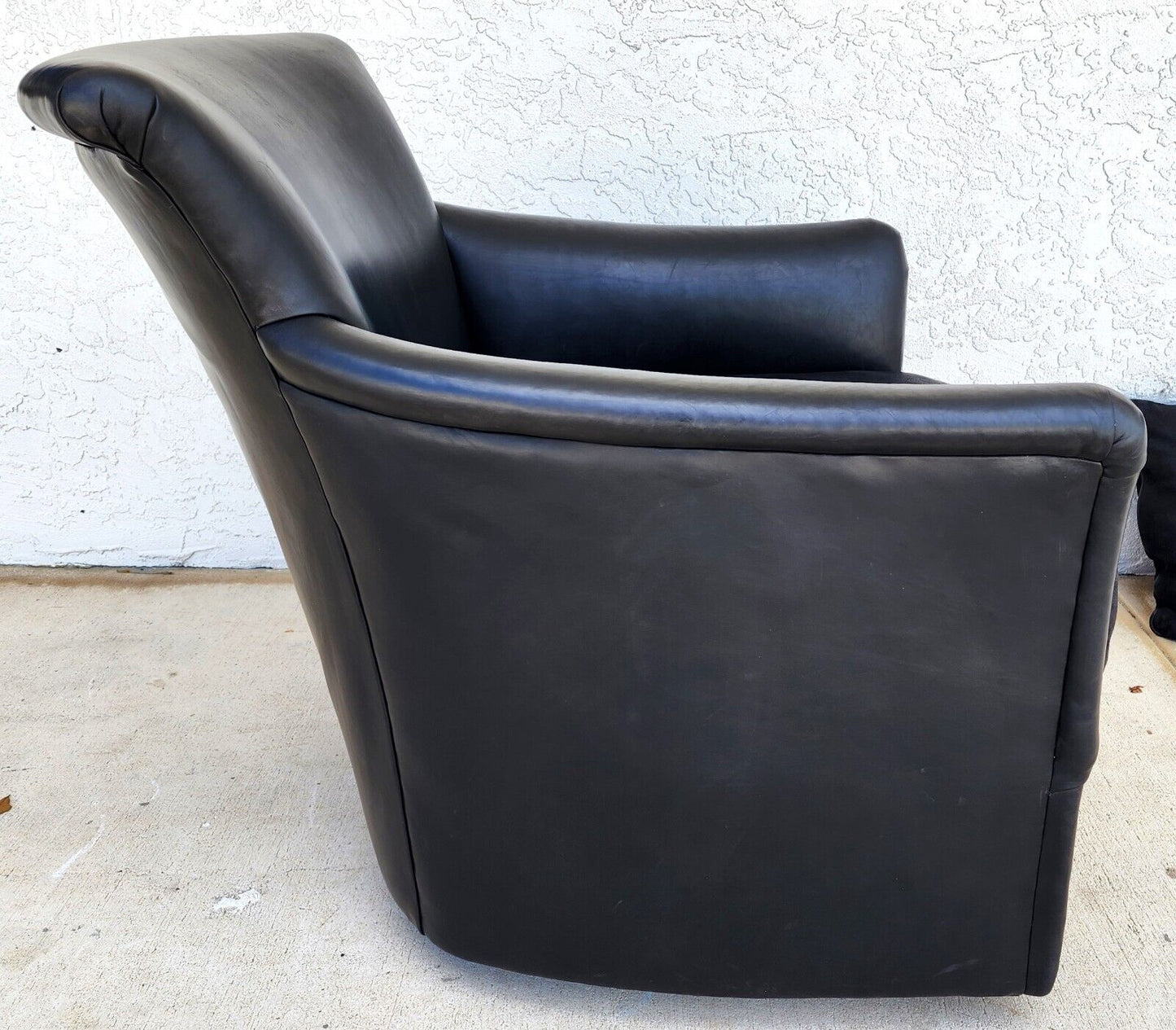 MCM Leather Club Swivel Chair by Century Furniture Co