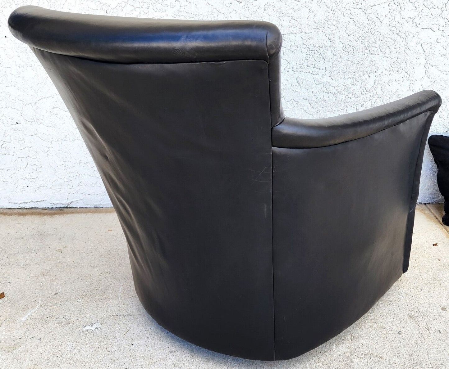 MCM Leather Club Swivel Chair by Century Furniture Co