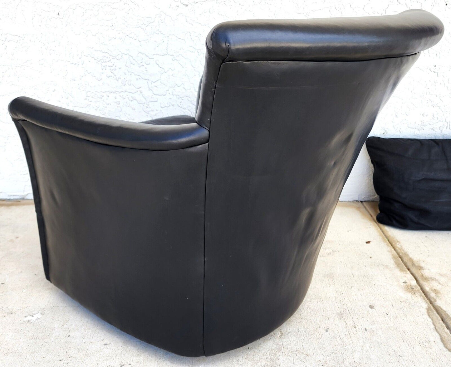 MCM Leather Club Swivel Chair by Century Furniture Co