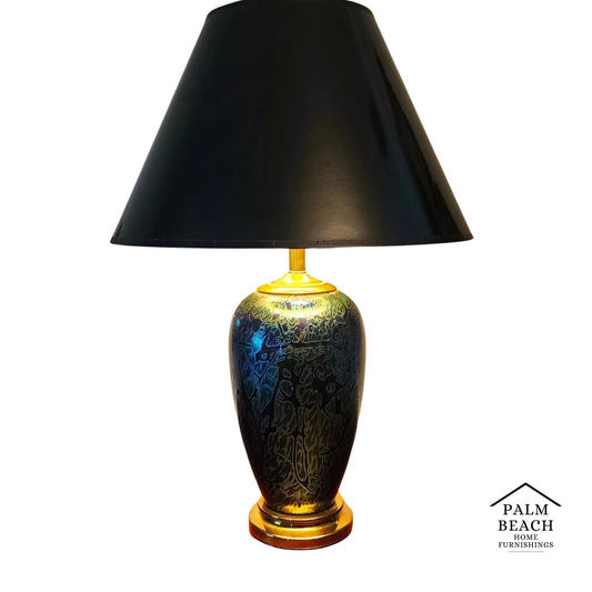Vintage Royal Brierley Table Lamp Iridescent Signed