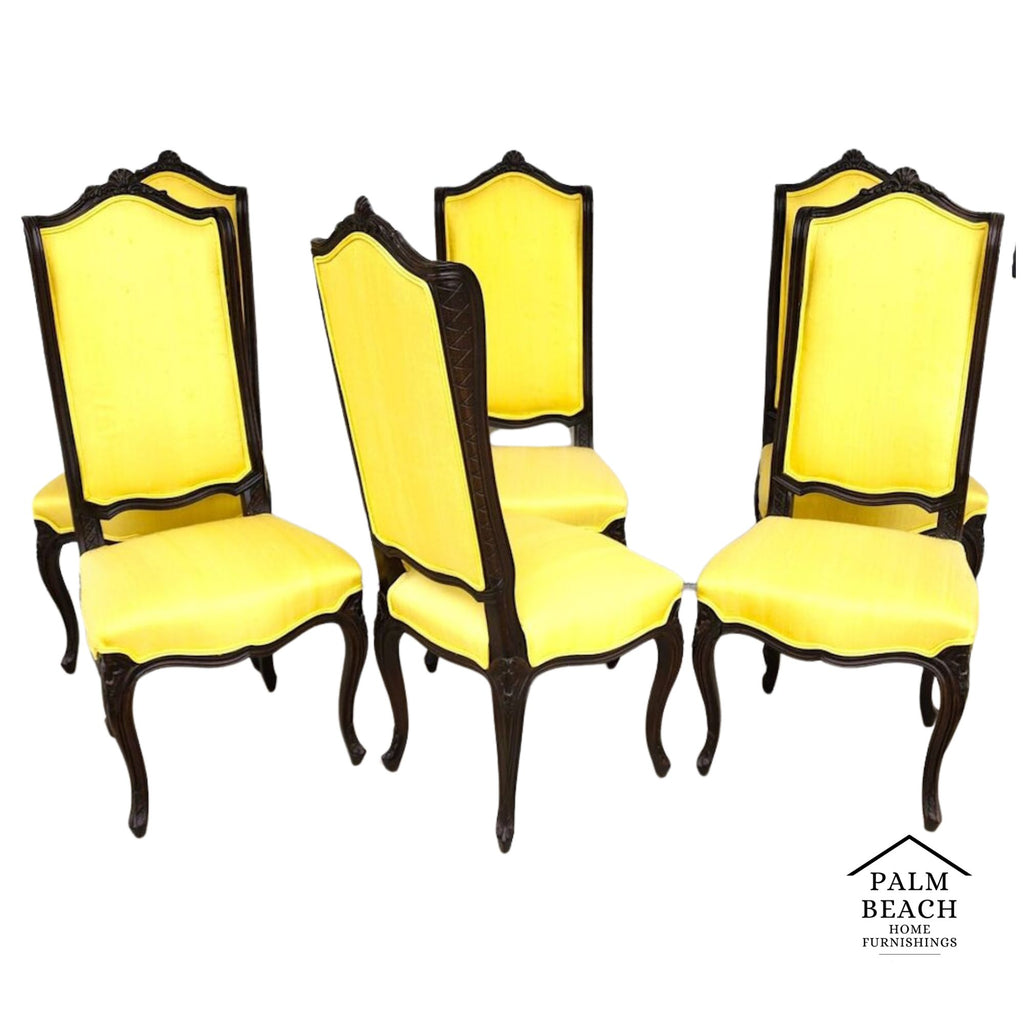 French Dining Chairs Linen Wingback by MARIANO GARCIA of Spain