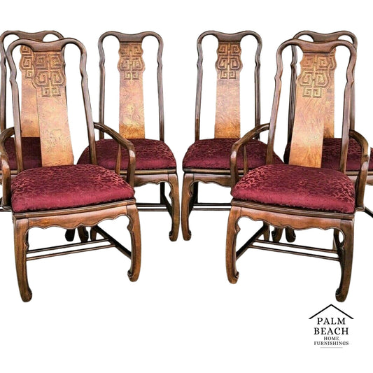 Asian Ming Solid Mahogany Dining Armchairs by UNIVERSAL FURNITURE - Set of 2