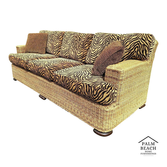 Lexington Henry Link Hand Crafted Woven Raffia Sofa
