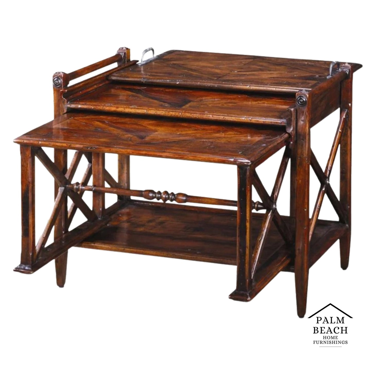 Theodore Alexander Bromwich Nesting Side Table with Serving Tray