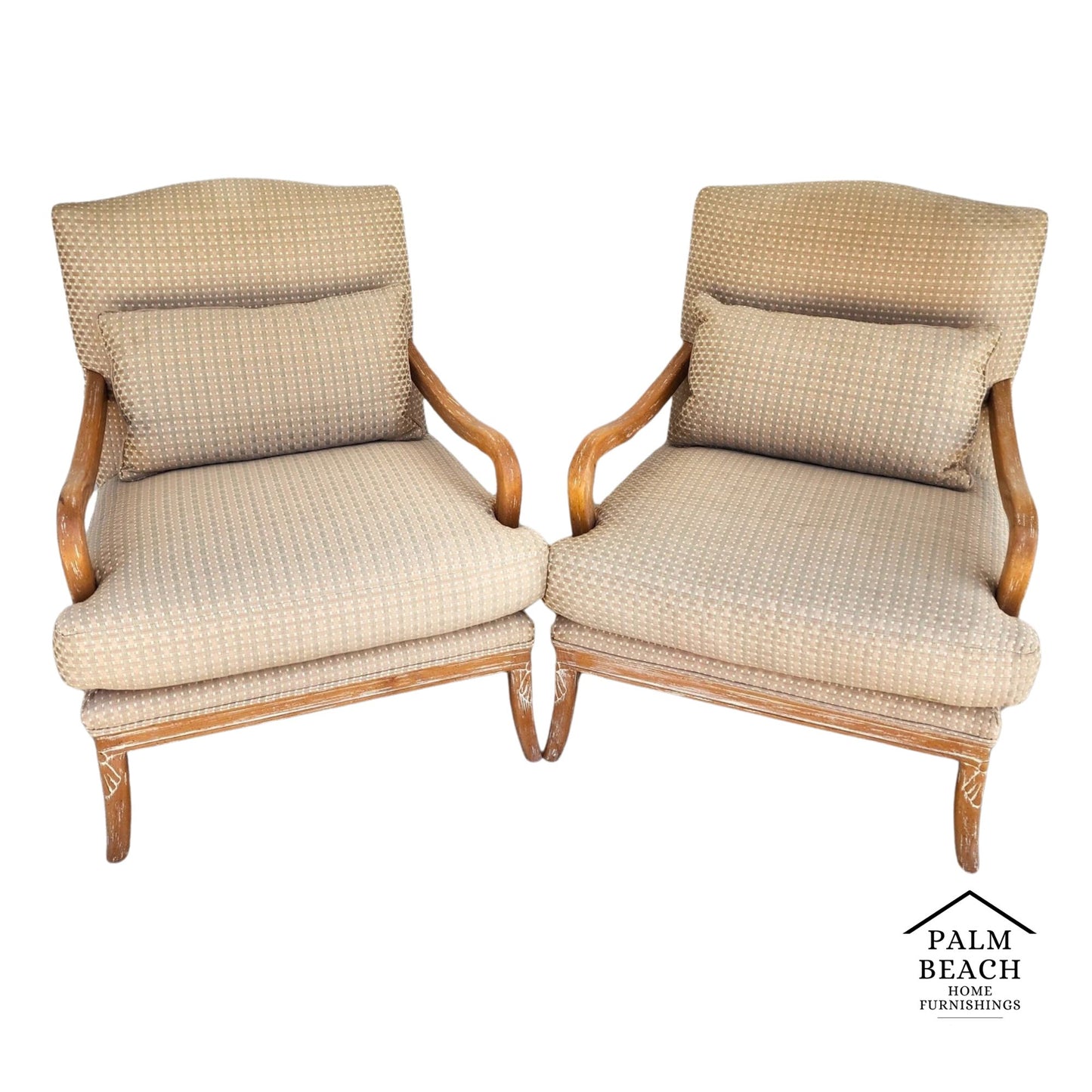 Century Furniture French Country Lounge Chairs Pair