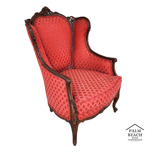 Antique French Chair Bergere Walnut