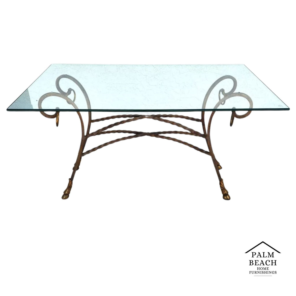 Italian Hoof Footed Iron Console Sofa Table