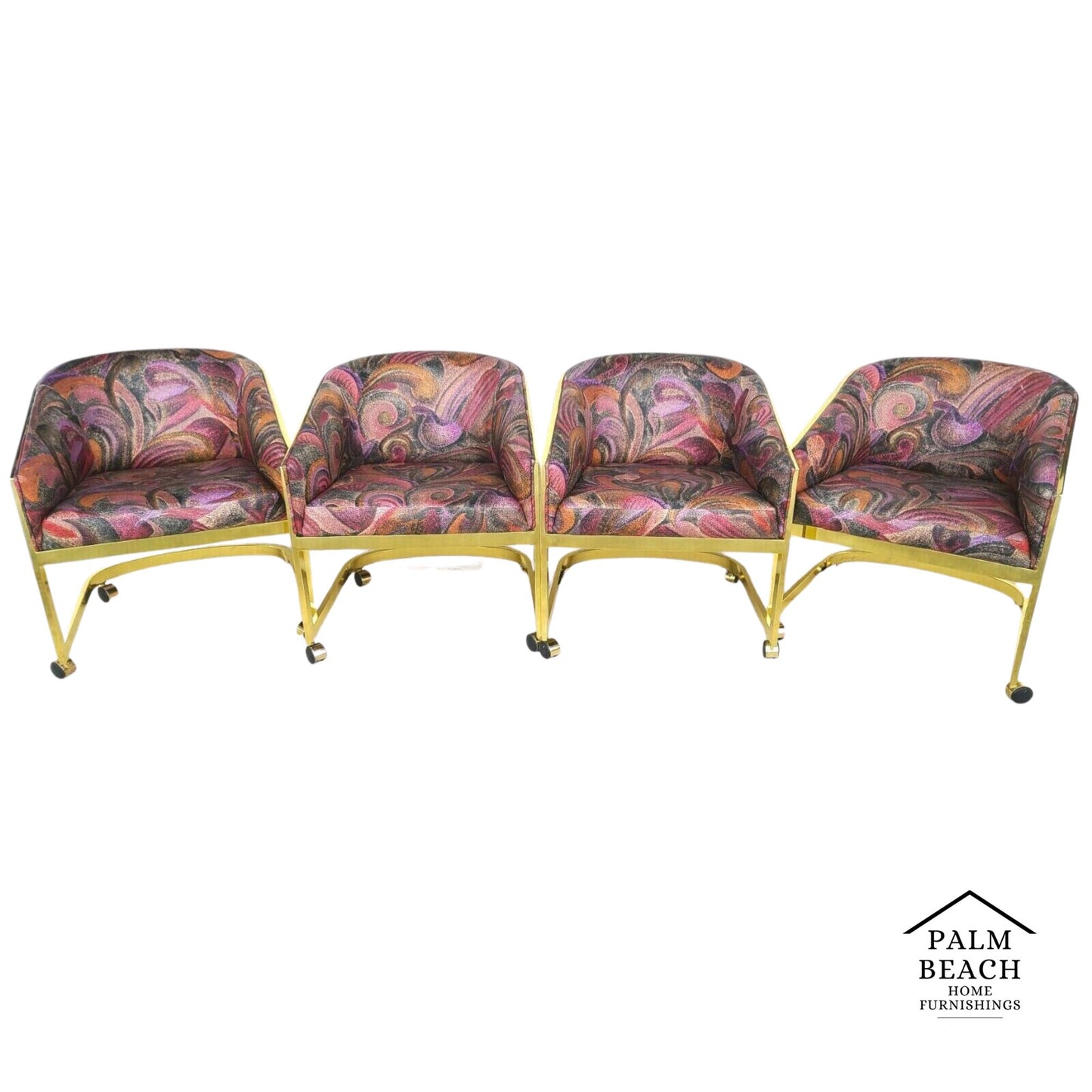 Milo Baughman for Design Institute of America Rolling Gaming Dining Club Chairs