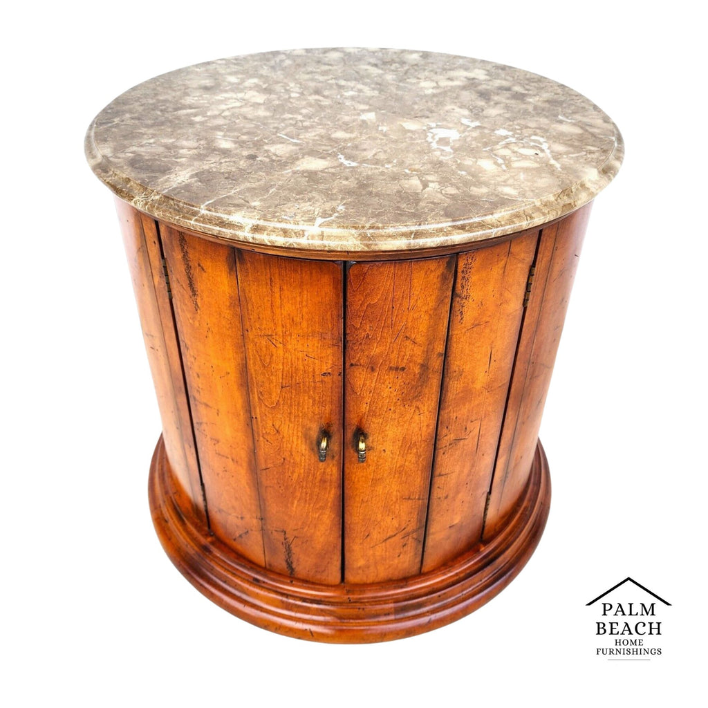 Henredon Style Marble Drum Table