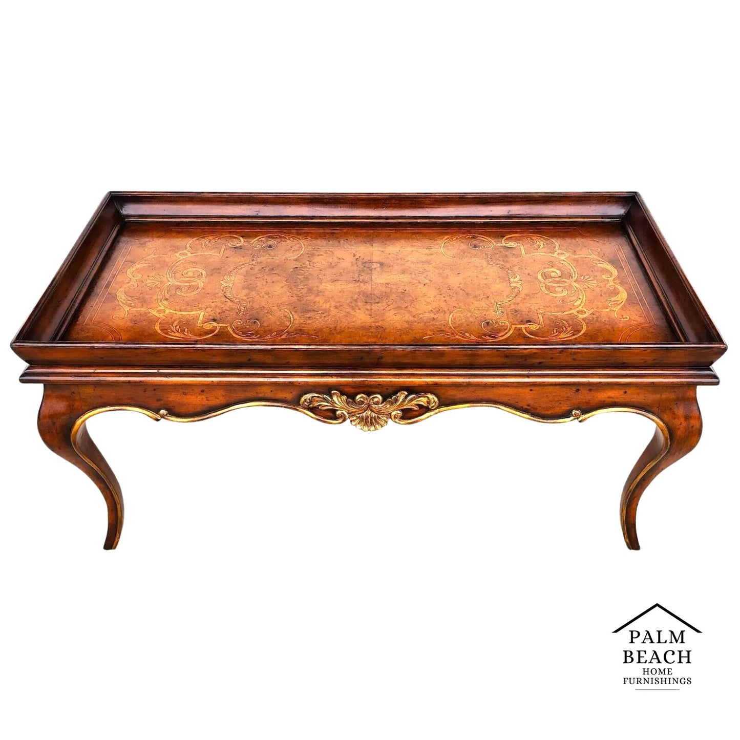 Lilian August for Drexel Coffee Table Venetian Inlayed Top