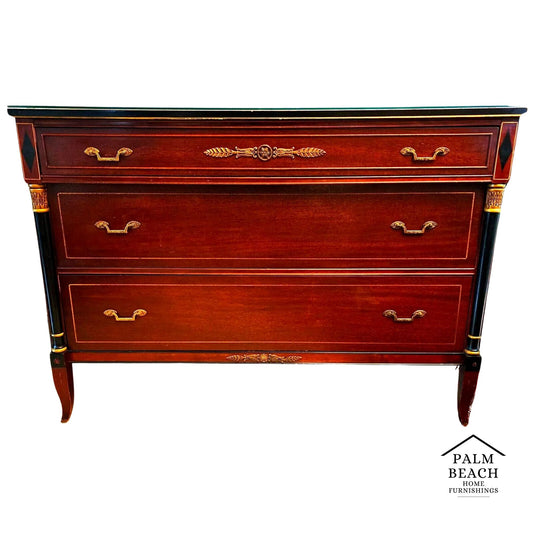 Rway French Empire Dresser Buffet Glass Top