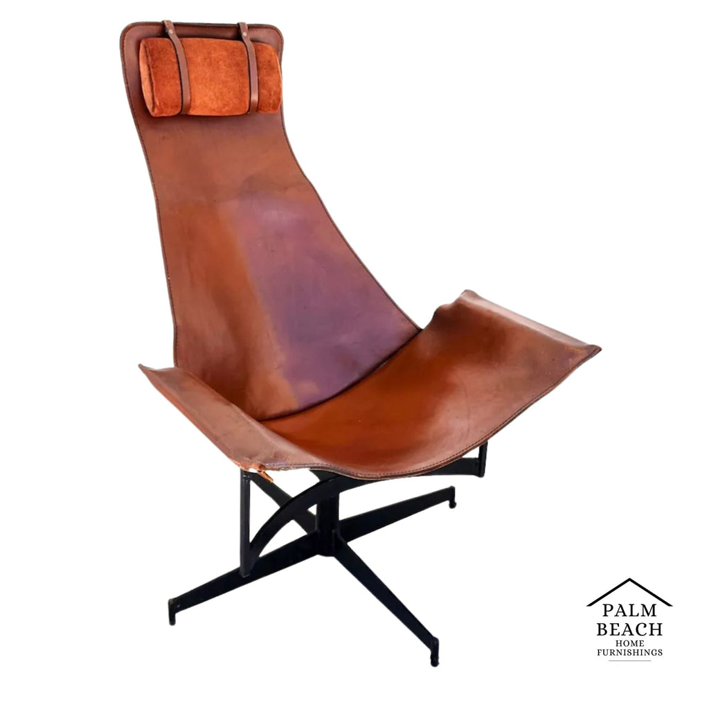 LEATHER SLING K CHAIR BY WILLIAM KATAVOLOS