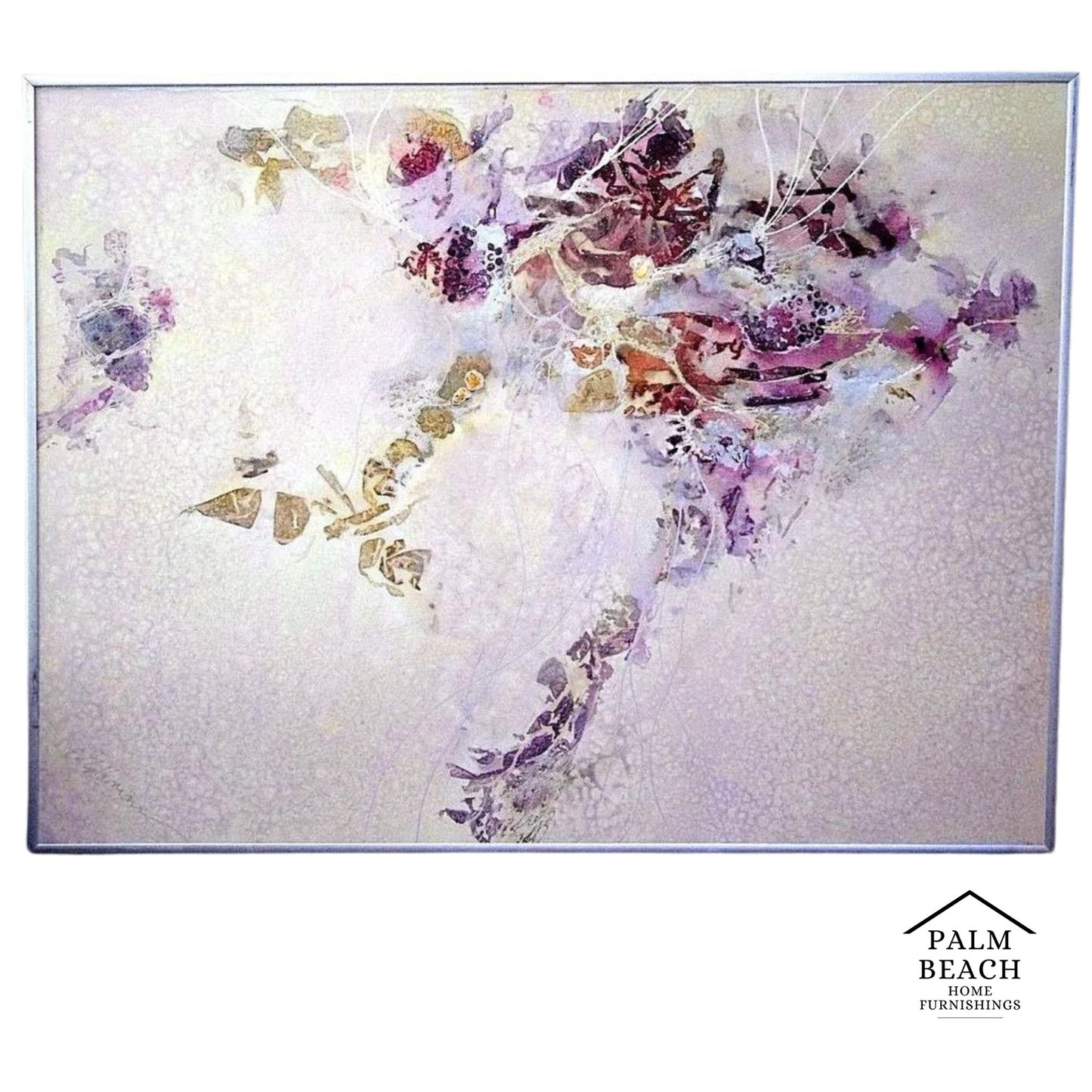 Edward Goldman (1916-2006) Abstract Acrylic Canvas Painting Signed Titled 48"