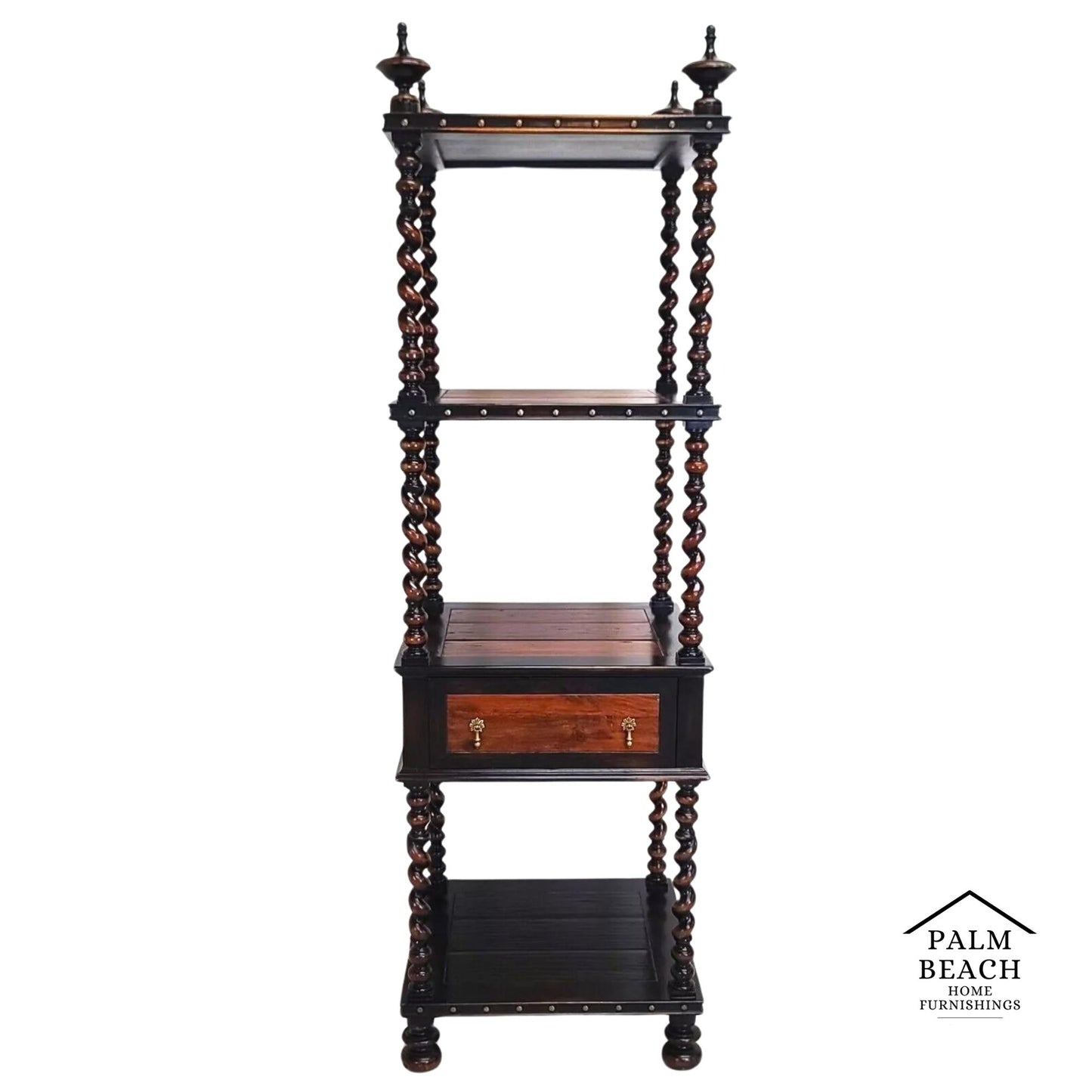 English Style Barley Twist Etagere Display Shelves by JOHN RICHARD