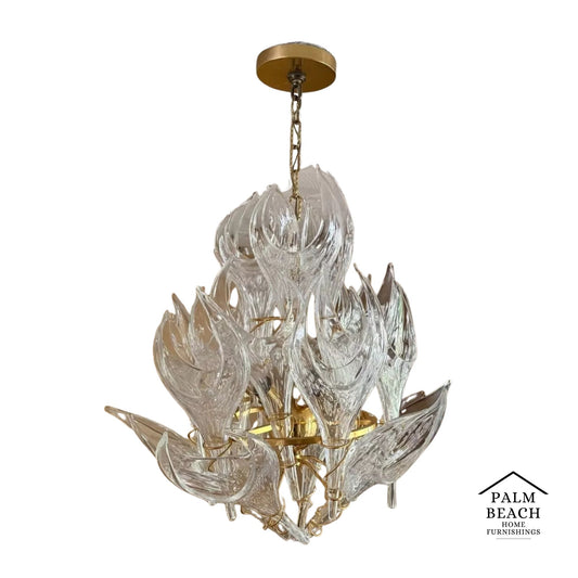 Mazzega Murano " Flame " Chandelier 1970s