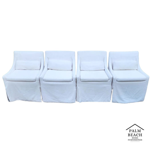 Restoration Hardware Low Belgian Slope Arm Slipcovered Dining Side Chairs RH