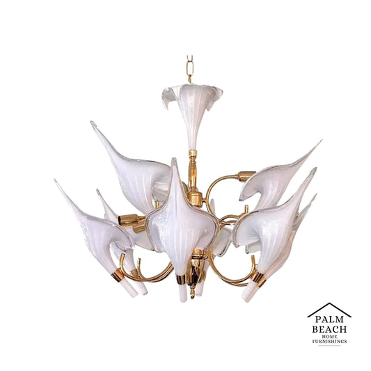 Murano Chandelier By Franco Luce Calla Lily