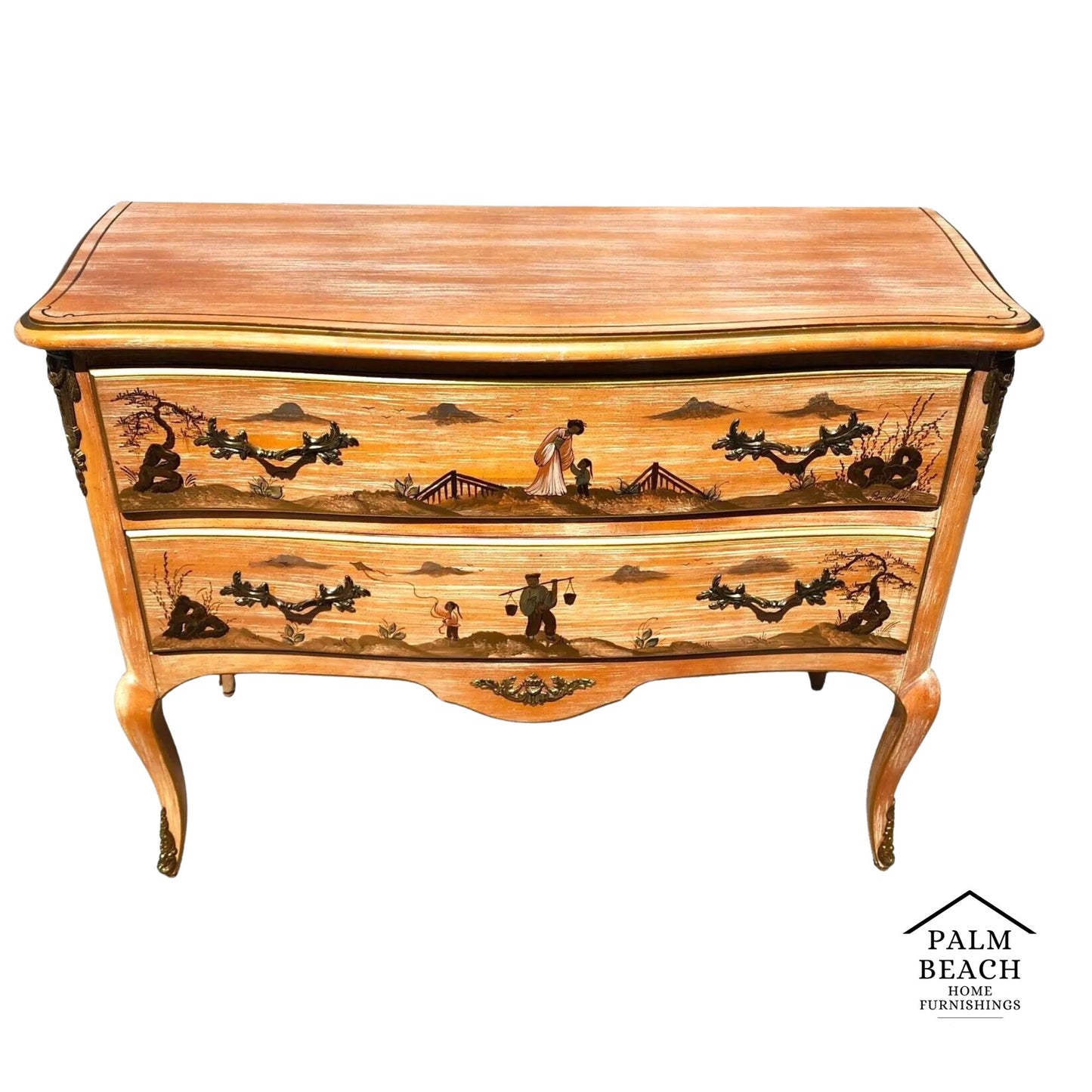 Pam Bolick Asian Commode Dresser By CENTURY FURNITURE Hand Painted & Signed