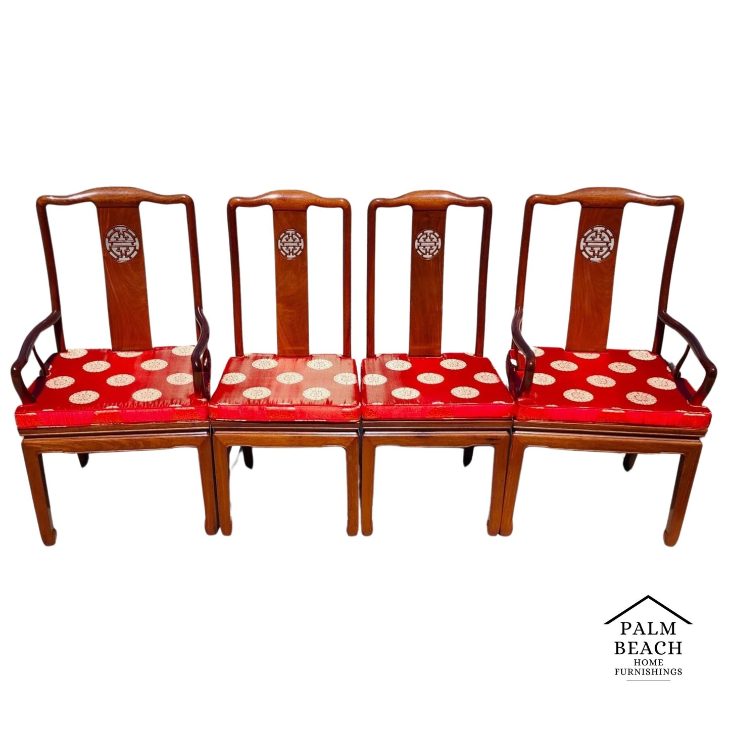 Rosewood Dining Chairs 1960s Asian Ming Chinoiserie