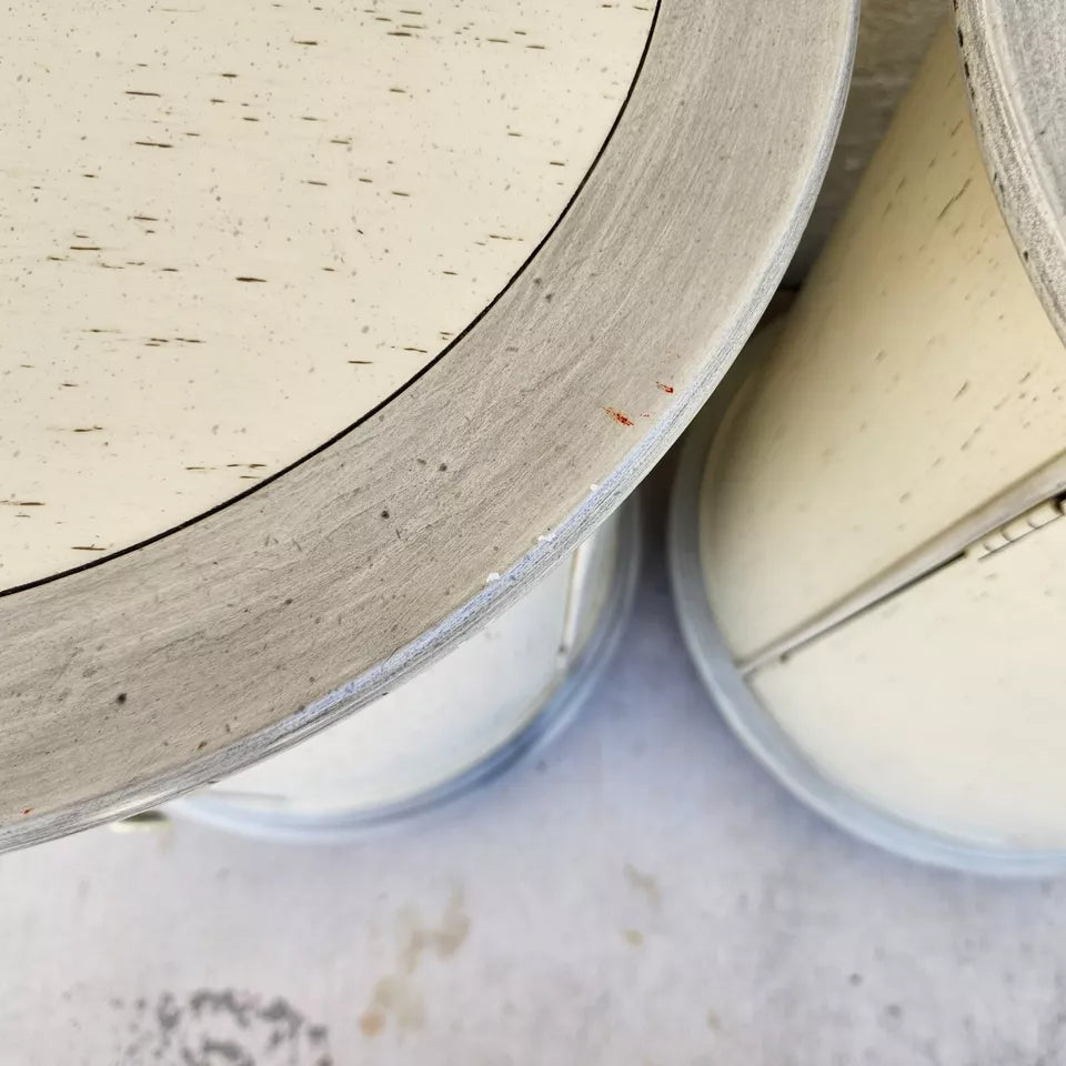 Designer Drum Side Tables Bedside Pair