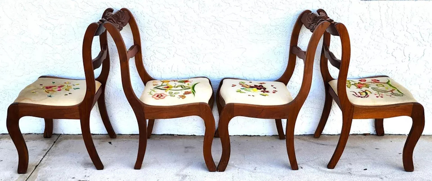 Tell City Mahogany Duncan Phyfe Rose Chairs