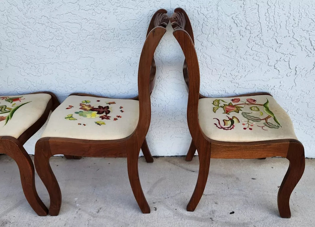 Tell City Mahogany Duncan Phyfe Rose Chairs