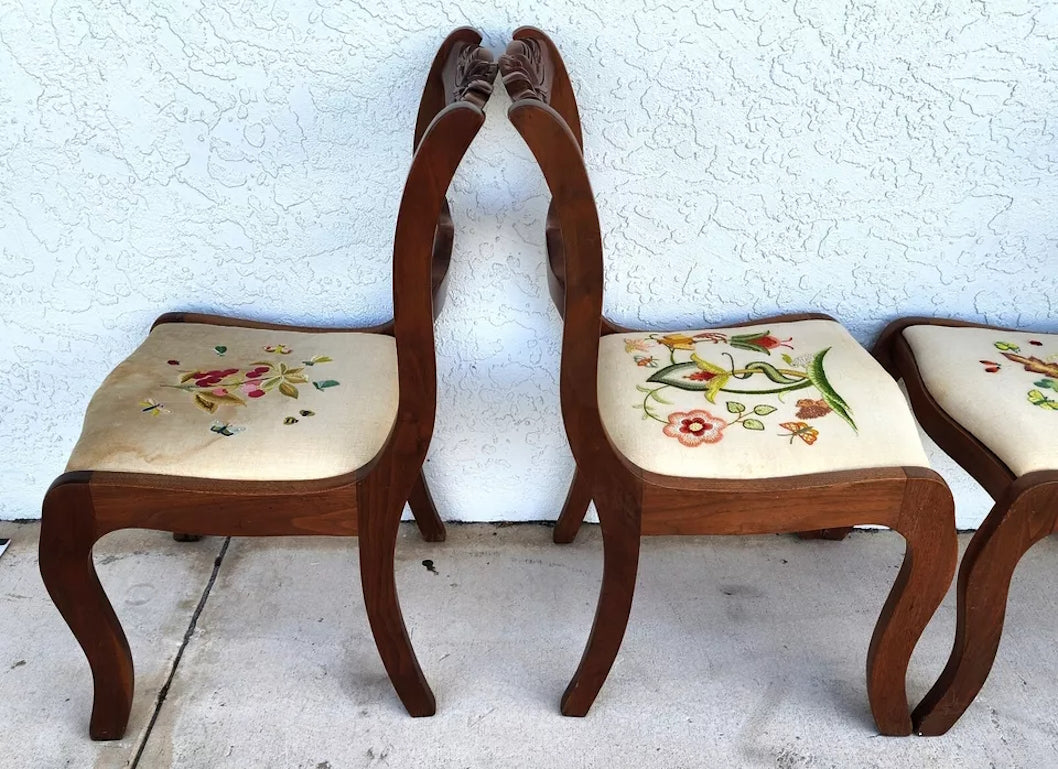 Tell City Mahogany Duncan Phyfe Rose Chairs