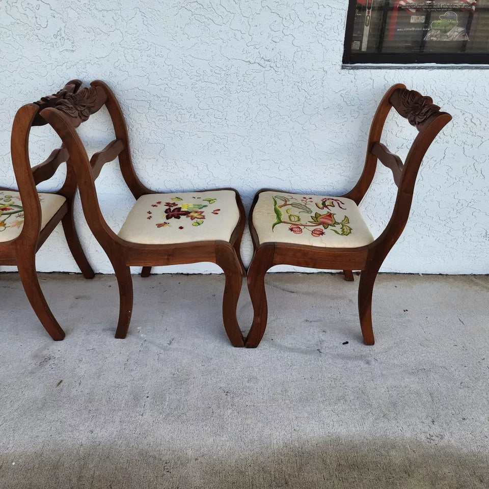 Tell City Mahogany Duncan Phyfe Rose Chairs