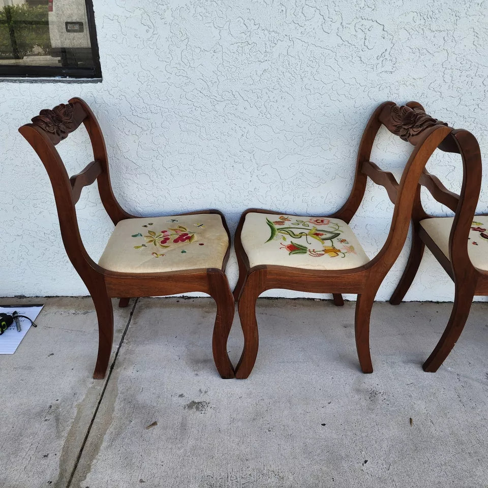 Tell City Mahogany Duncan Phyfe Rose Chairs