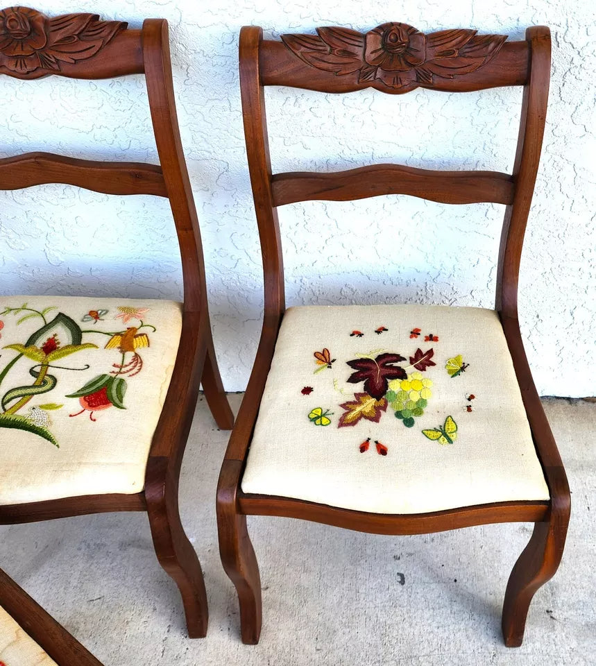 Tell City Mahogany Duncan Phyfe Rose Chairs