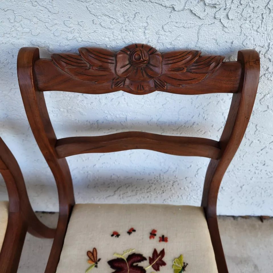 Tell City Mahogany Duncan Phyfe Rose Chairs