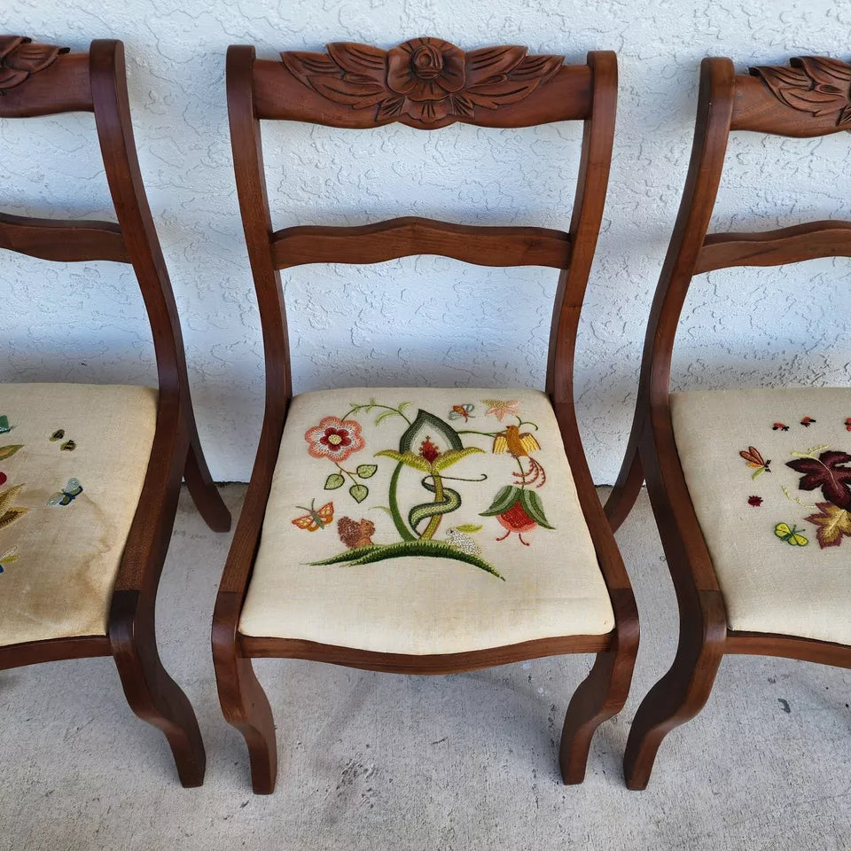 Tell City Mahogany Duncan Phyfe Rose Chairs