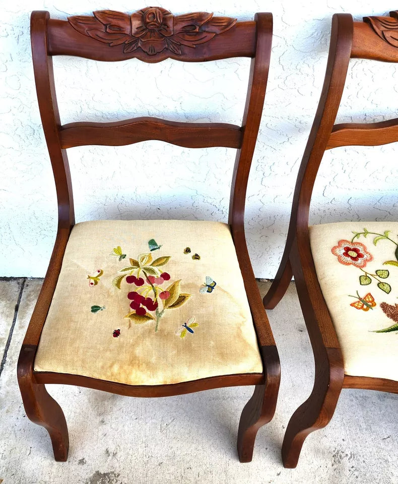 Tell City Mahogany Duncan Phyfe Rose Chairs