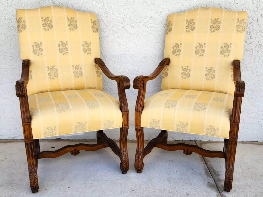 Drexel Heritage French Os de Mouton Armchairs