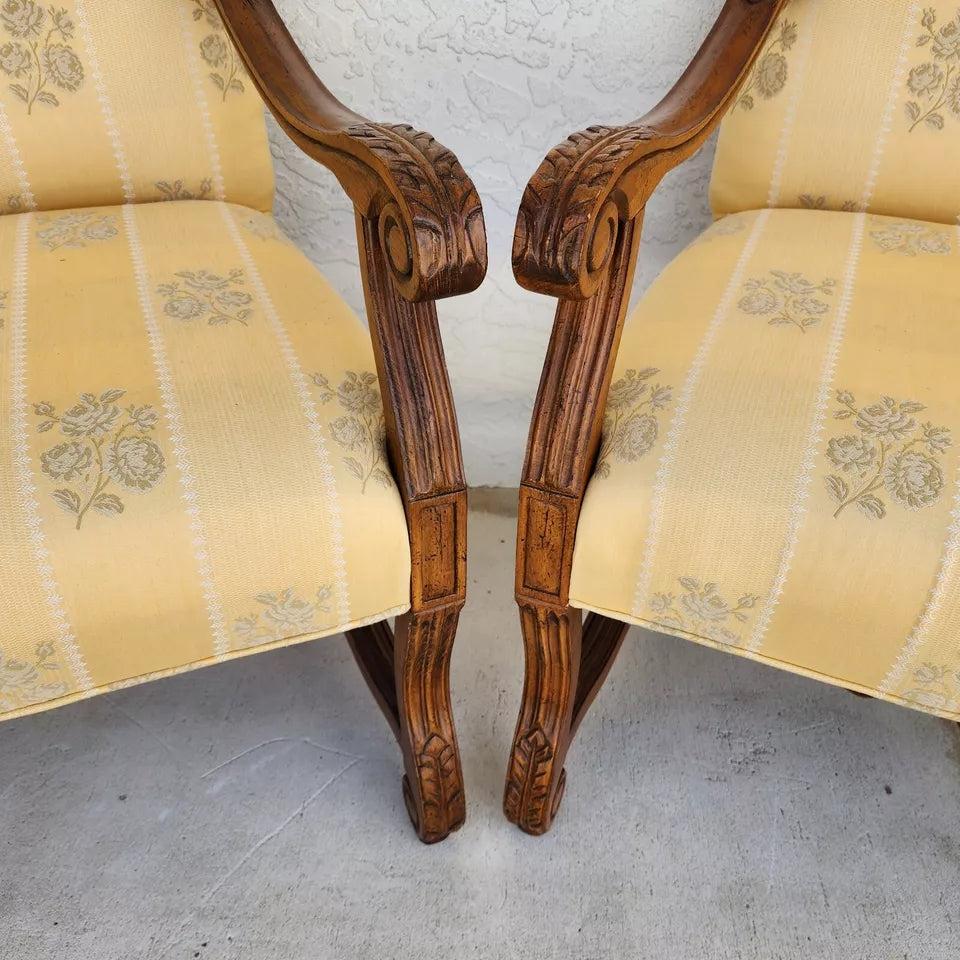 Drexel Heritage French Os de Mouton Armchairs