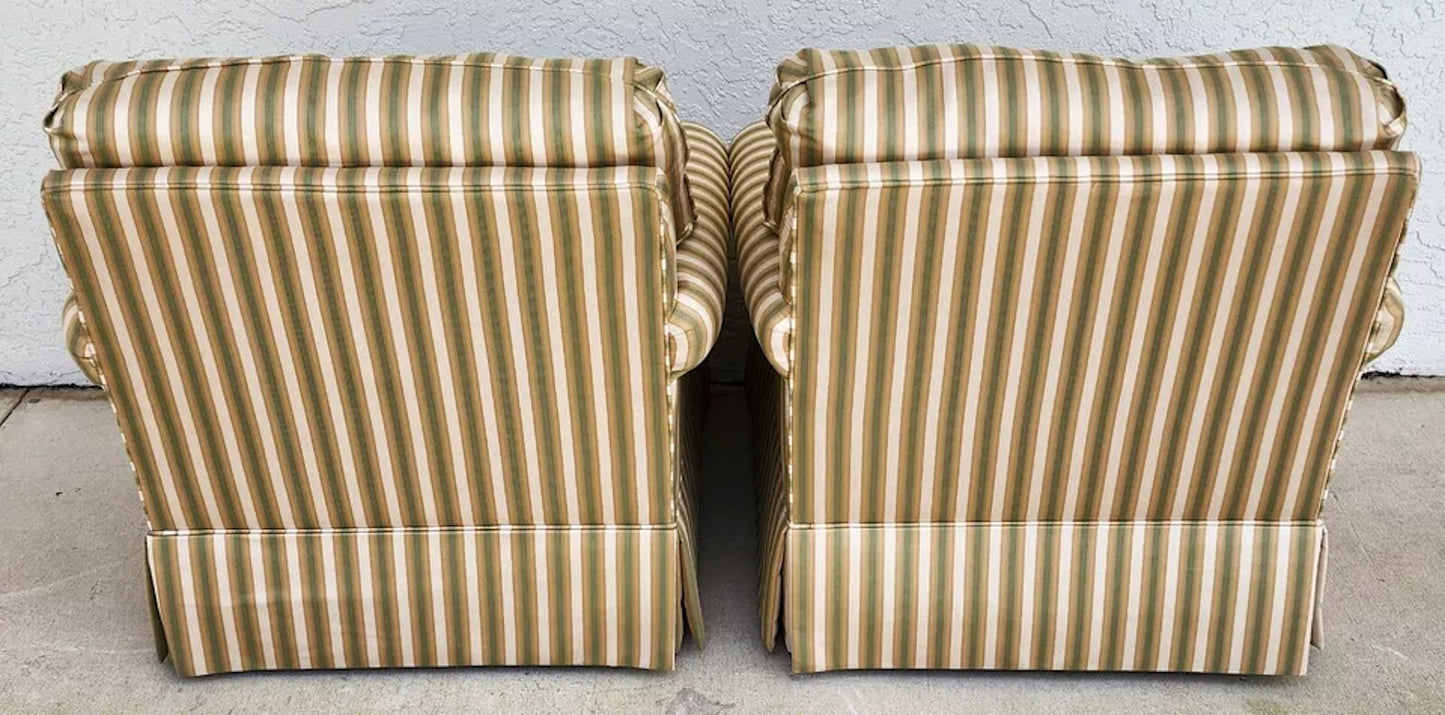 Ethan Allen English Armchairs Pair