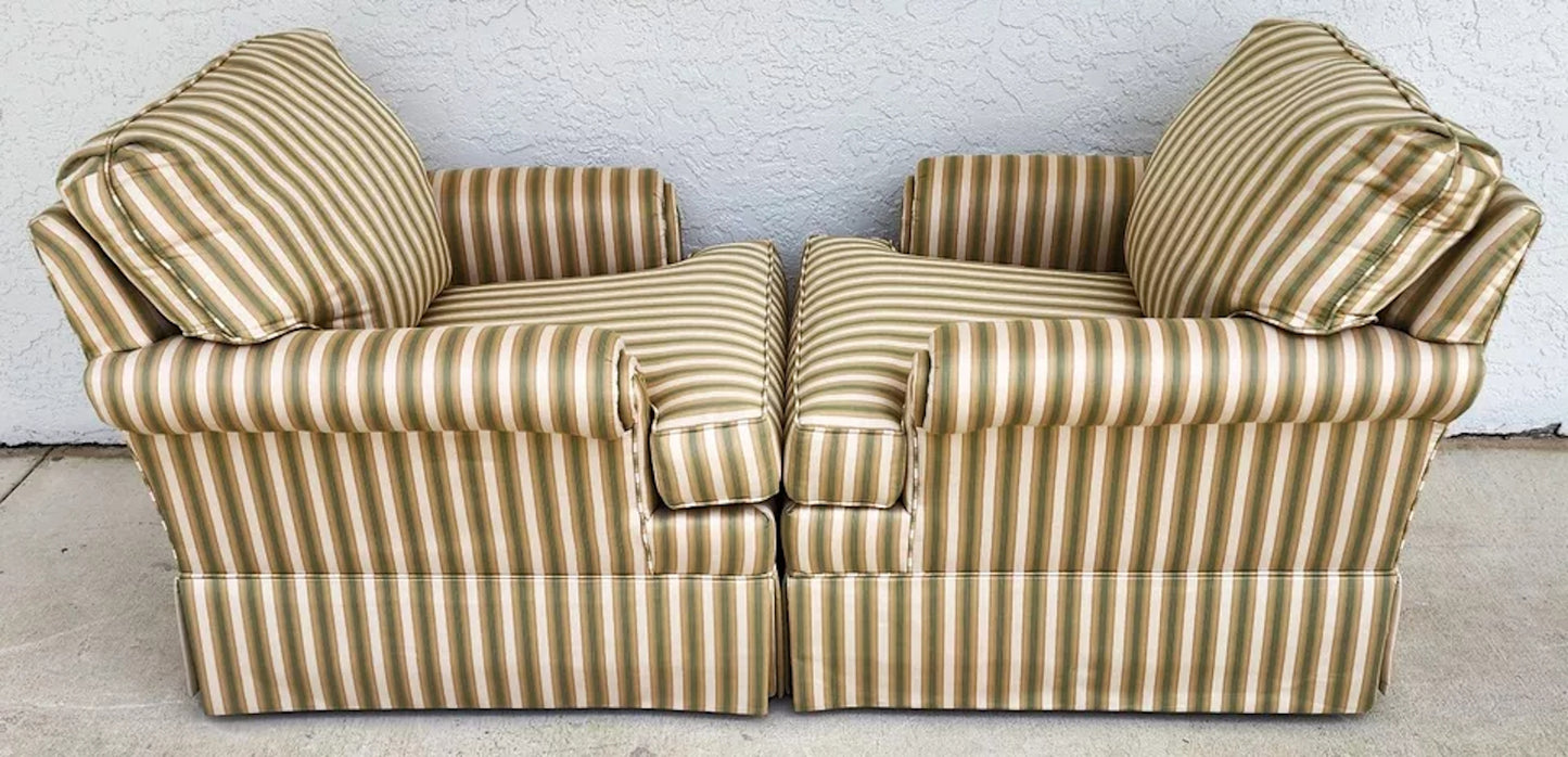 Ethan Allen English Armchairs Pair