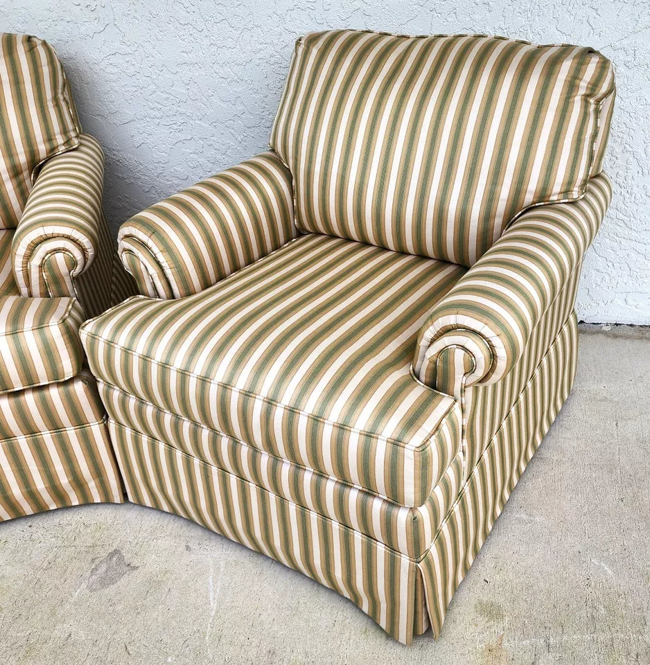 Ethan Allen English Armchairs Pair