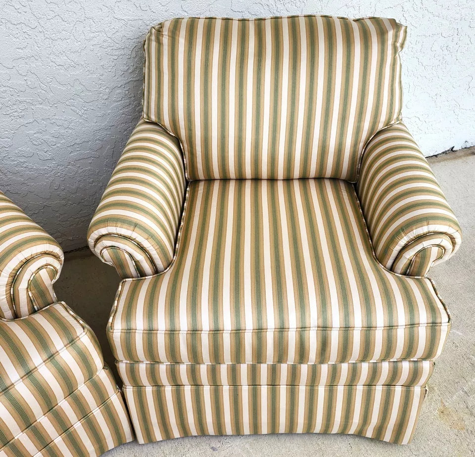 Ethan Allen English Armchairs Pair