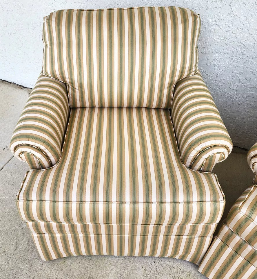 Ethan Allen English Armchairs Pair