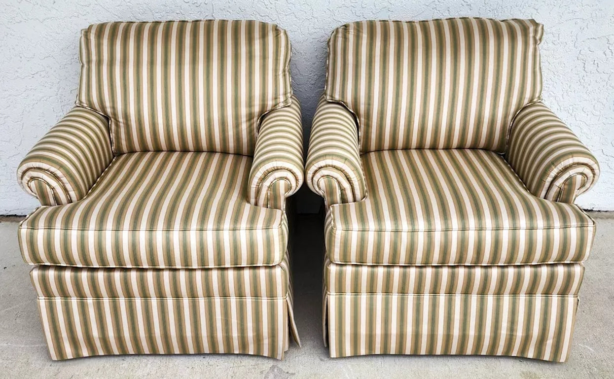 Ethan Allen English Armchairs Pair