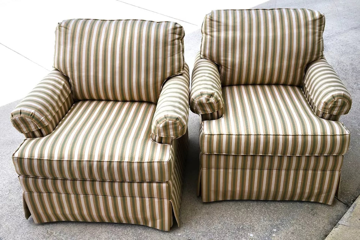 Ethan Allen English Armchairs Pair