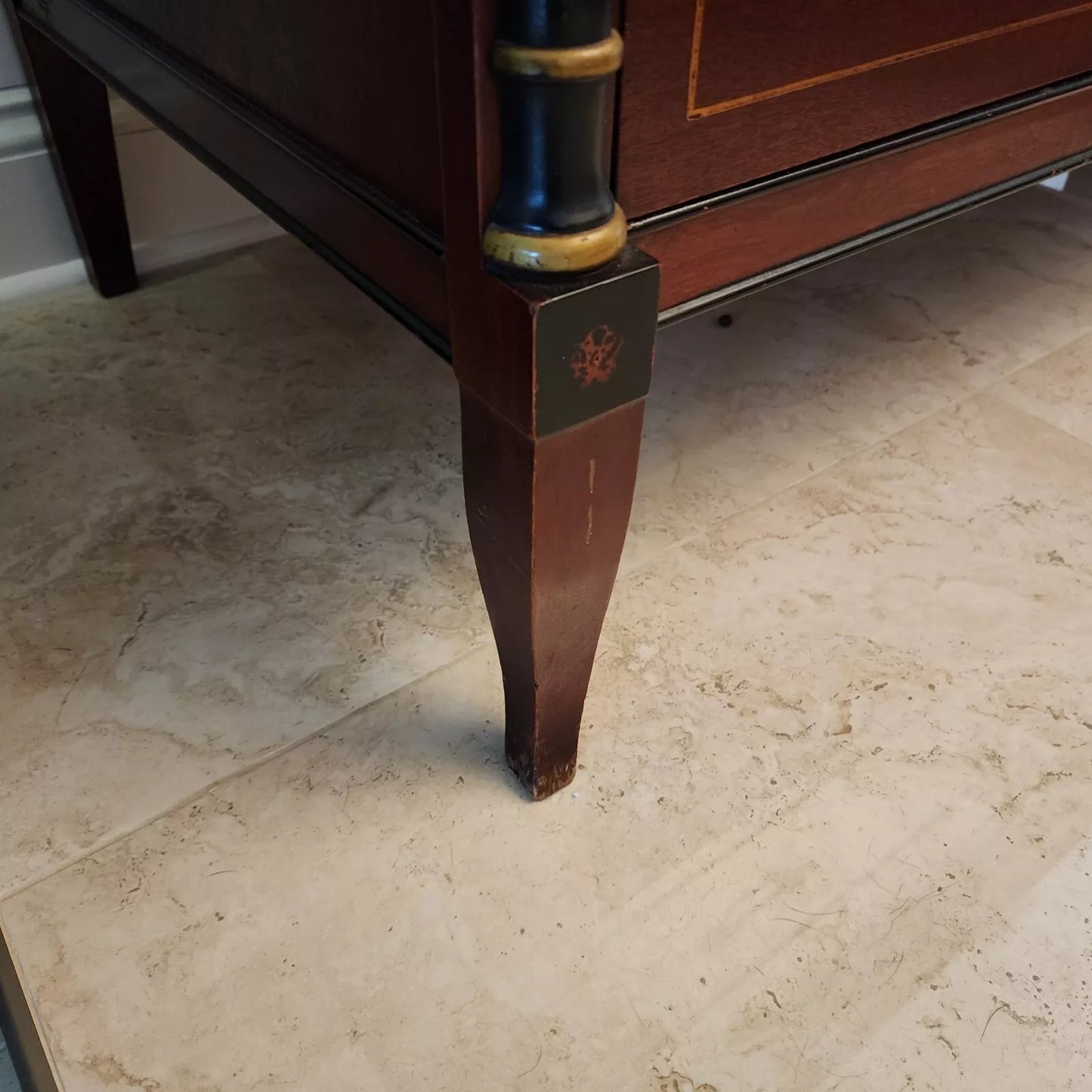 Rway French Empire Dresser Buffet Glass Top