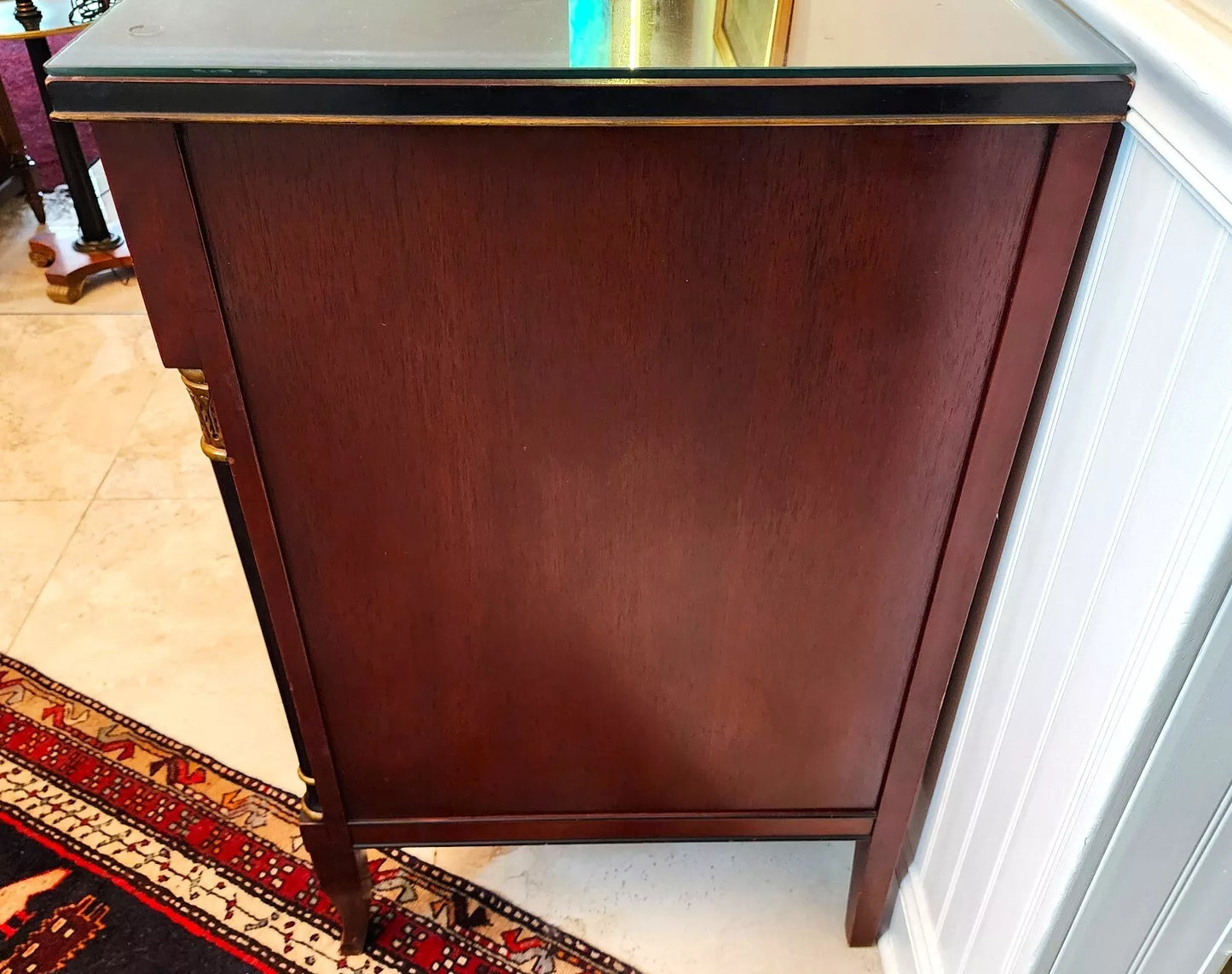 Rway French Empire Dresser Buffet Glass Top