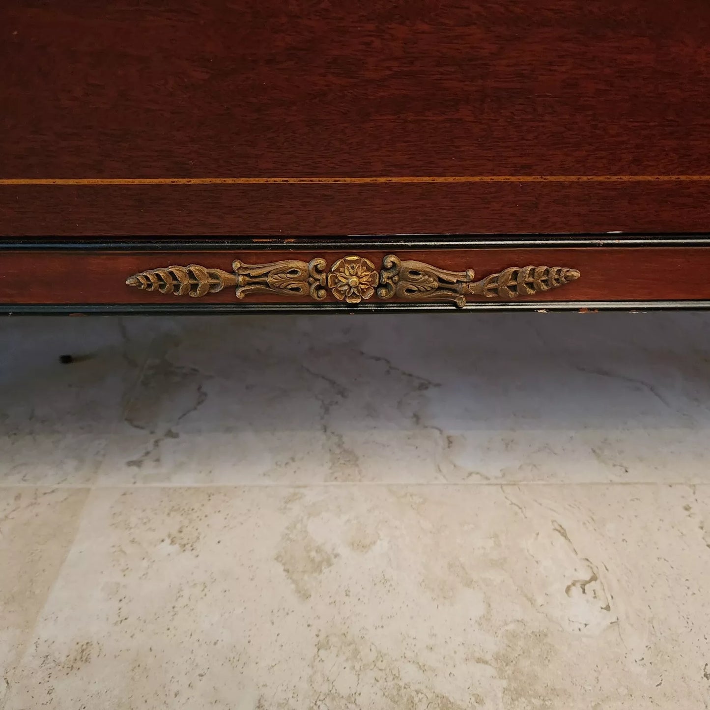 Rway French Empire Dresser Buffet Glass Top