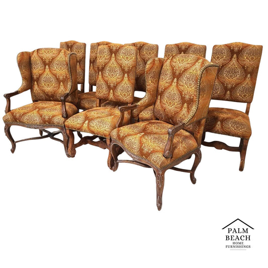 (8) Os De Mouton Wingback Dining Chairs by CENTURY FURNITURE