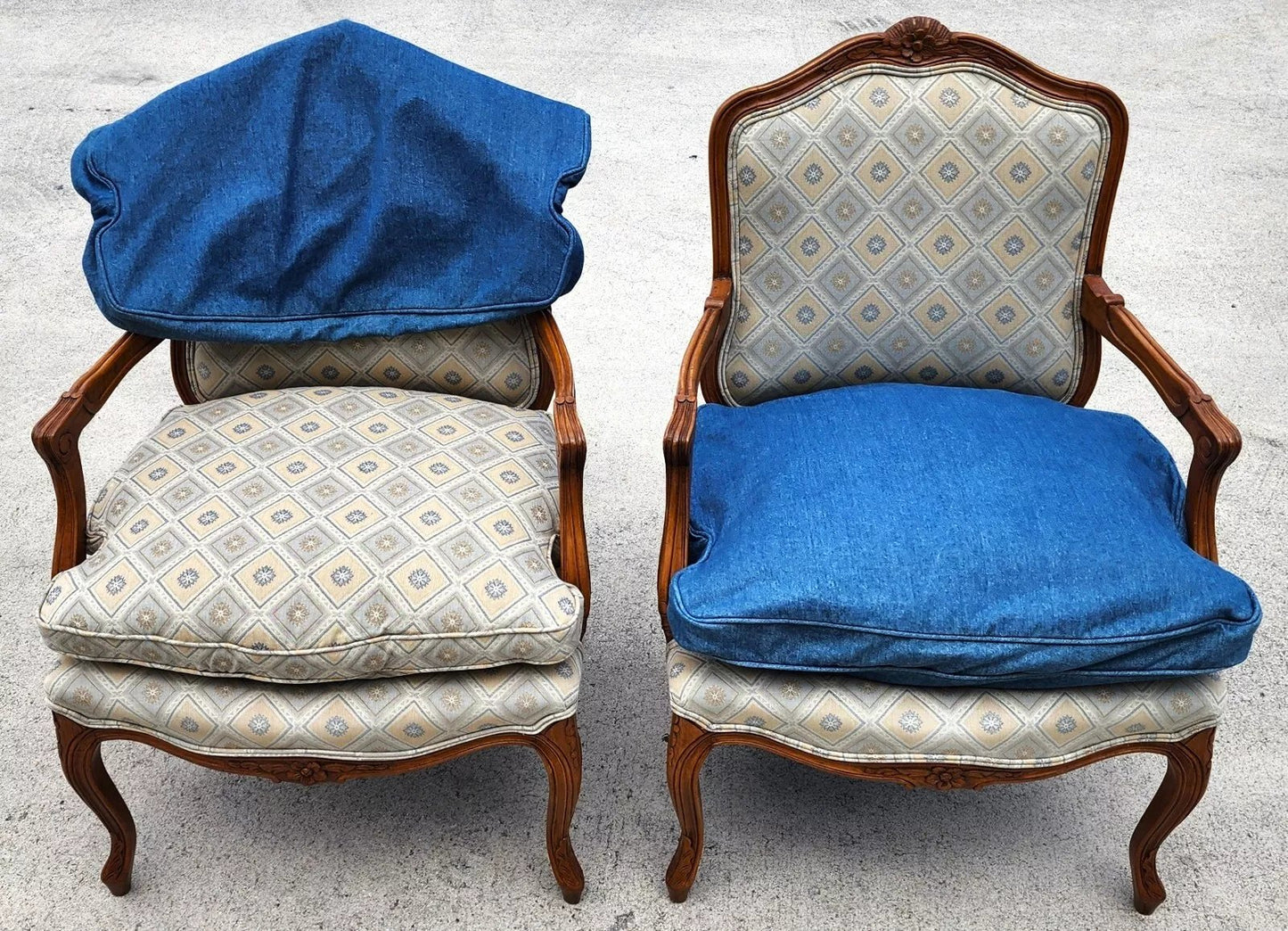 Vintage French Armchairs Louis XV